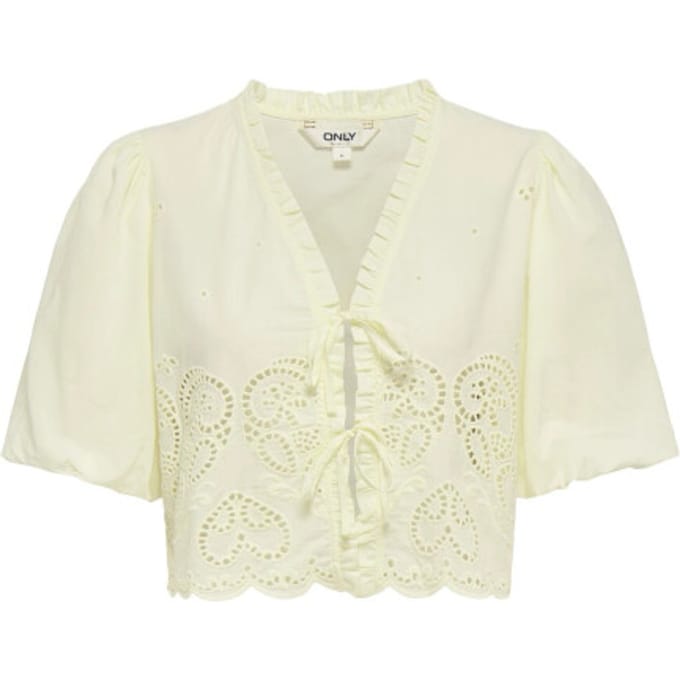 ONLY - ONLBRYSON S/S SHORT EMB TIE TOP WVN Dames Top