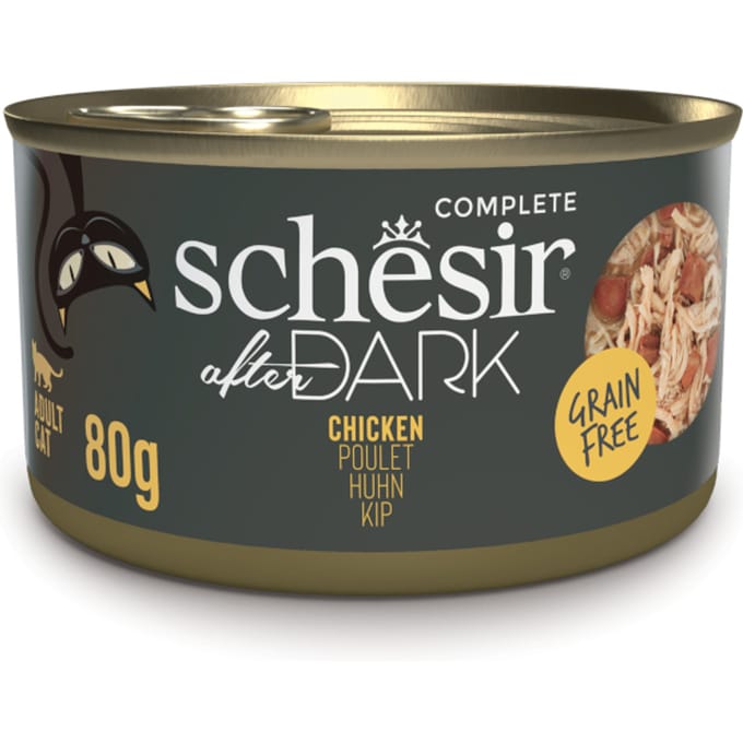 12x80g Schesir After Dark Kip natvoer voor katten