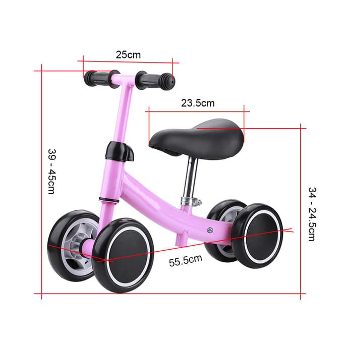 Balans Training Mini Fiets Step Looprek Stepjes voor 1 2 Jaar Oude Baby (Roze) zwart