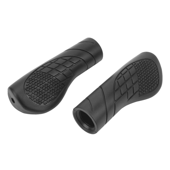 1 Paar Fiets Handvatten Plastic Antislip Schokabsorberende Stuurhandvatten Voor Mountainbiken black