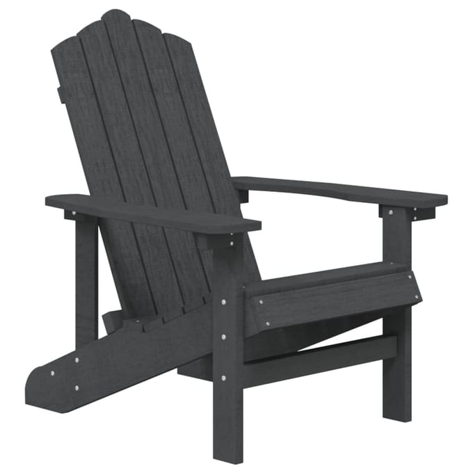 vidaXL - Tuinstoelen - 2 - st - Adirondack - HDPE - antracietkleurig