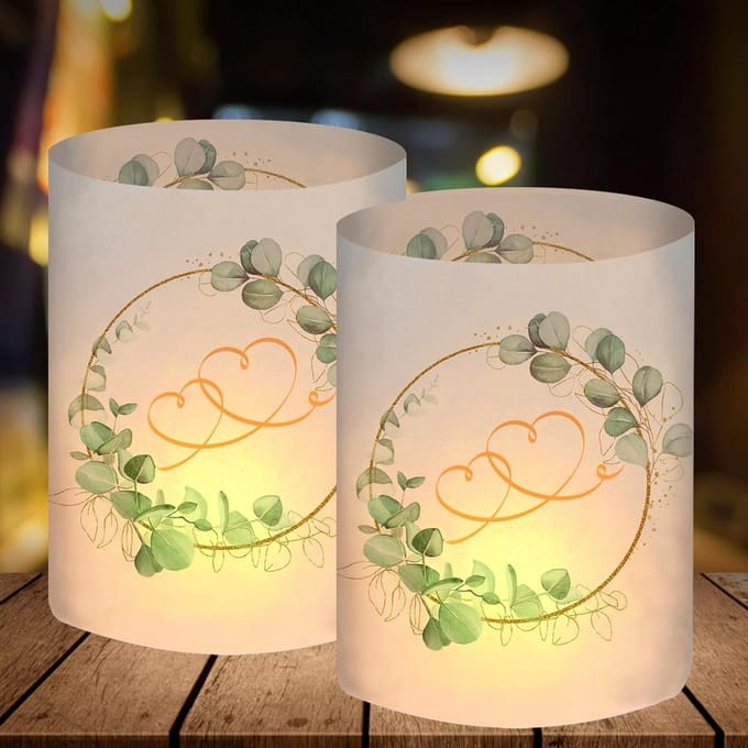 Set van 12 Windlichten voor Tafeldecoratie Bruiloft en Feestdagen