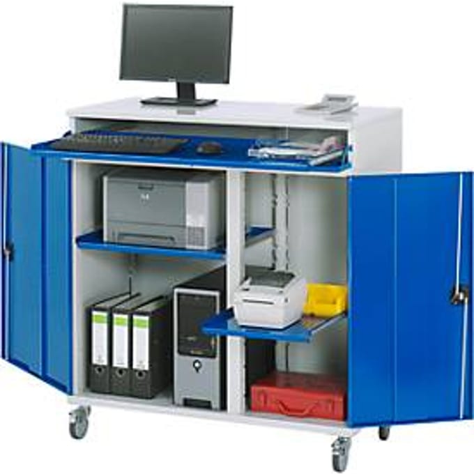 Computerkast type 1100T-M60, B 1100 x D 520 x H 1060 mm, mobiel