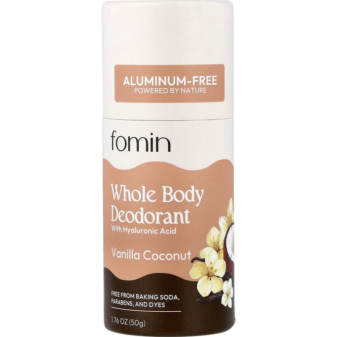 Fomin, Deodorant voor het hele lichaam, Zonder aluminium, Vanille Kokosnoot, 50g (1,76 oz) white