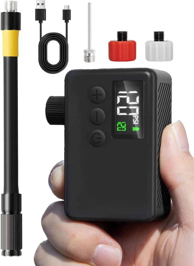Zyrex®Fietspomp met Drukmeter - Fietspomp Klein - Fietspomp Handmatig - Zwart - 5cm x 4cm x 8cm