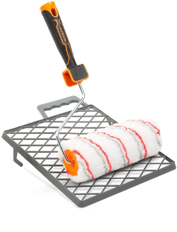 Verfroller Set 3-Delig – Polyester Verfroller Met Beugel En Verfrooster – Voor Muren, Plafonds En Gipsplaten [11180A]