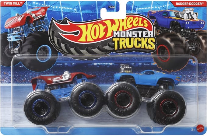 Hot wheels Monster Jam truck 2-pack - Twin Mill & Rodger Dodger - monstertrucks 9 cm schaal 1:64