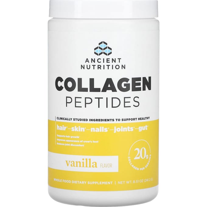 Ancient Nutrition, Collageen Peptiden, Vanillesmaak, 241 g (214,2 g)