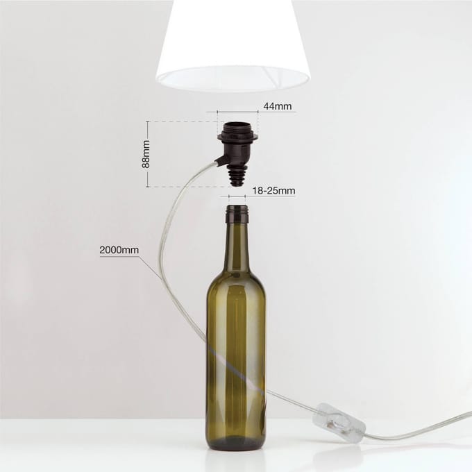 ORION E27-fitting BOTTLE, transparante kabel, lengte 200 cm