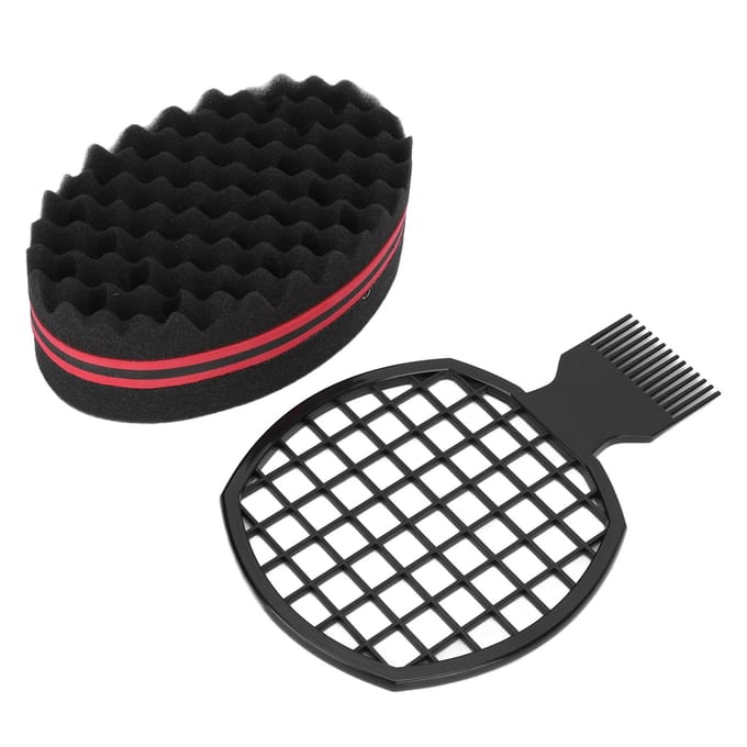 Haar Twist Kam Spons Set Thuis Salon Professioneel Draagbaar Afro Haar Spons Krul Kam Styling Tool black
