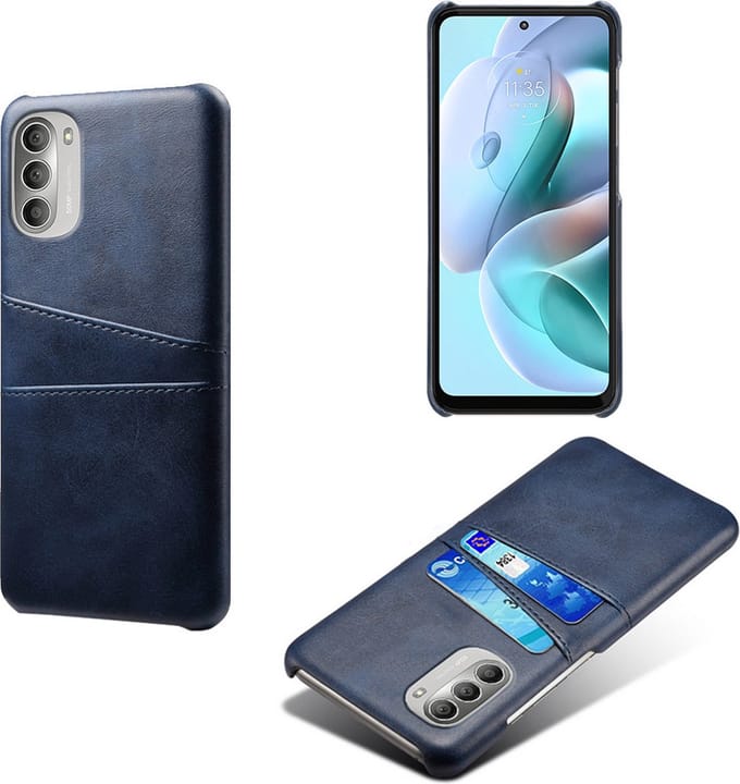 Backcover met Opbergvakjes + PMMA Screenprotector voor Motorola Moto E32 / E32s _ Blauw