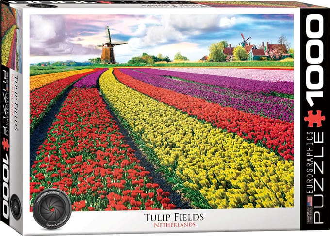 Eurographics - Tulpenvelden Nederland [Tulip Fields Netherlands] - 1000 stukjes 68×48cm (b×h) - Legpuzzel