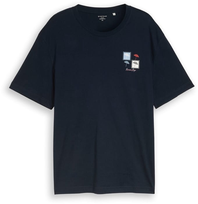 Tom Tailor - Plus Size - T-shirt met print - Maat 2XL - sky captain blue