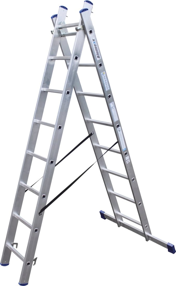 Alumexx reformladder - 2x8 Treden - Lengte 347 cm - Aluminium