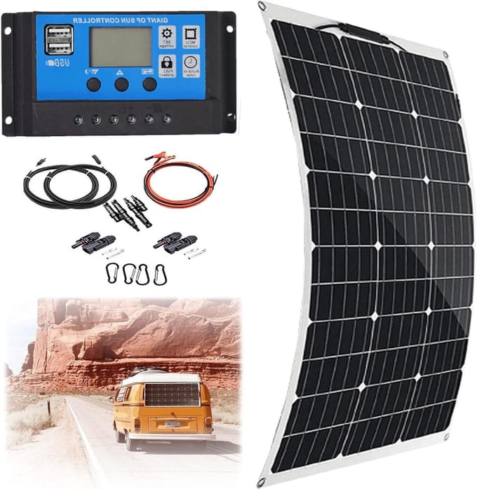 Flexibel Zonnepaneel - Energie Kit - Off-Grid Stroom - Hoge Efficiëntie - 150 Watt - Zwart
