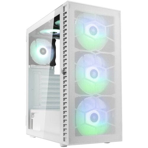 Kolink Observatory HF Mesh Midi-tower PC-behuizing Wit 2 voorgeïnstalleerde ventilators, 4 voorgeïnstalleerde LED-ventilators