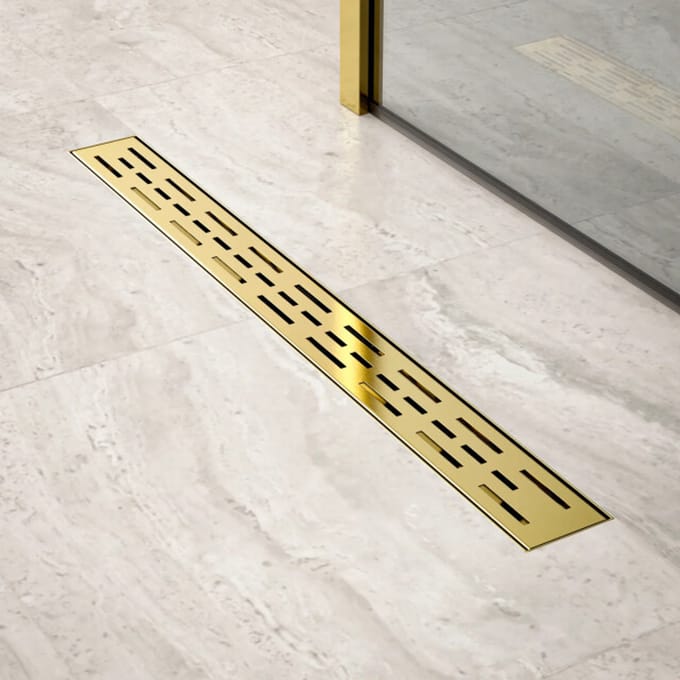 Douchegoot - 70cm - Goud - Standaard rooster - RVS - Met Flens