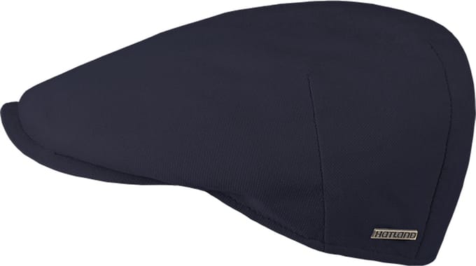 Hatland - Davis Piqué - Katoenen flatcap - Marine blauw - Maat M - Unisex
