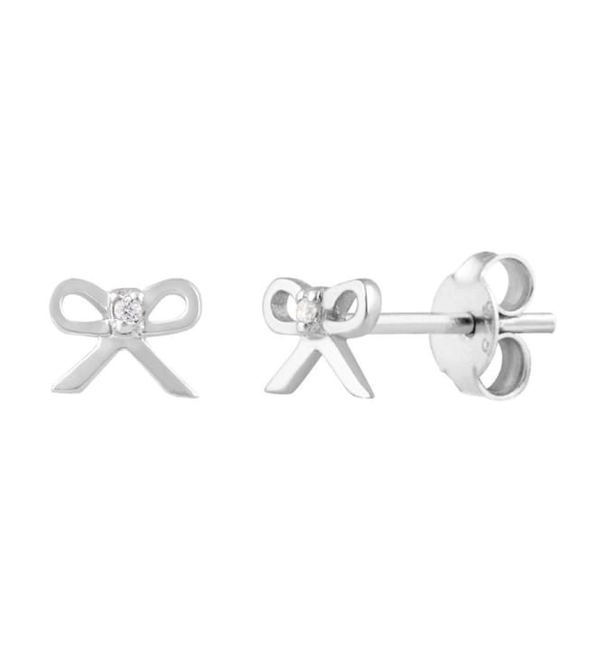 Kinderoorbellen Crystal Bow - Zilver