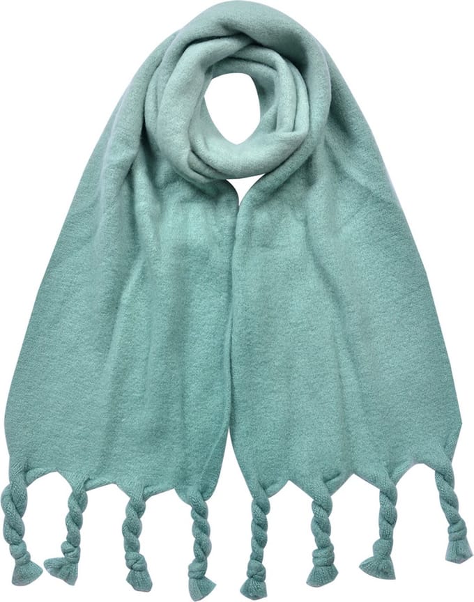 Clayre & Eef Wintersjaal Dames 32x220 cm Groen Synthetisch