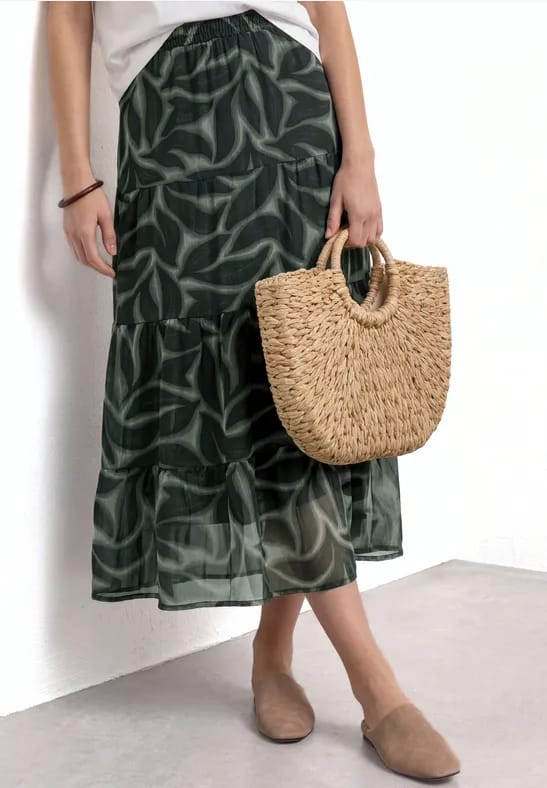 Chiffon maxirok met print