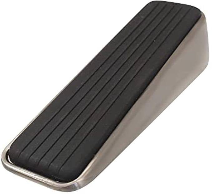 Decoratieve Rubber Satijn Nikkel Deurstopper met Antislip - Ideaal voor Vloeren
