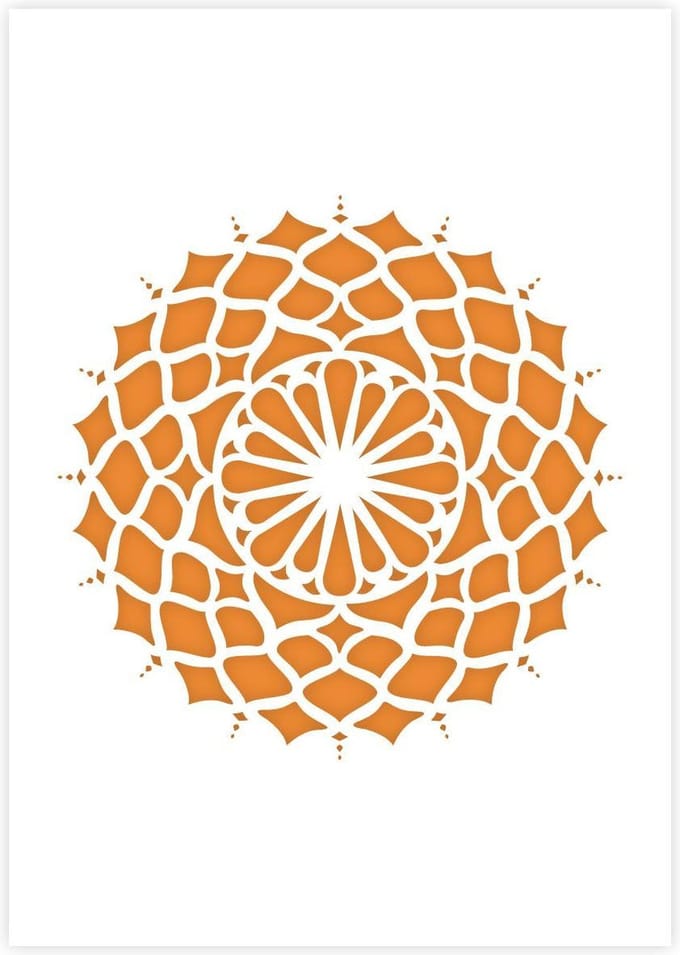 QBIX Mandala Sjabloon A4 Formaat Kunststof - Uitsnede diameter 18cm