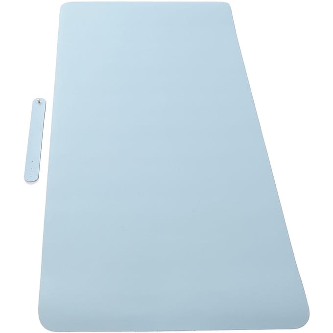Tapis de Bureau en Cuir Simple Face 90x45cm Bleu Clair PU Épaissi Tapis de Coiffeuse pour Table de Nail Art Maison white