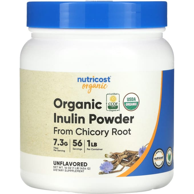 Nutricost, Biologisch Inuline Poeder, Zonder smaak, 16 oz (454 gr)