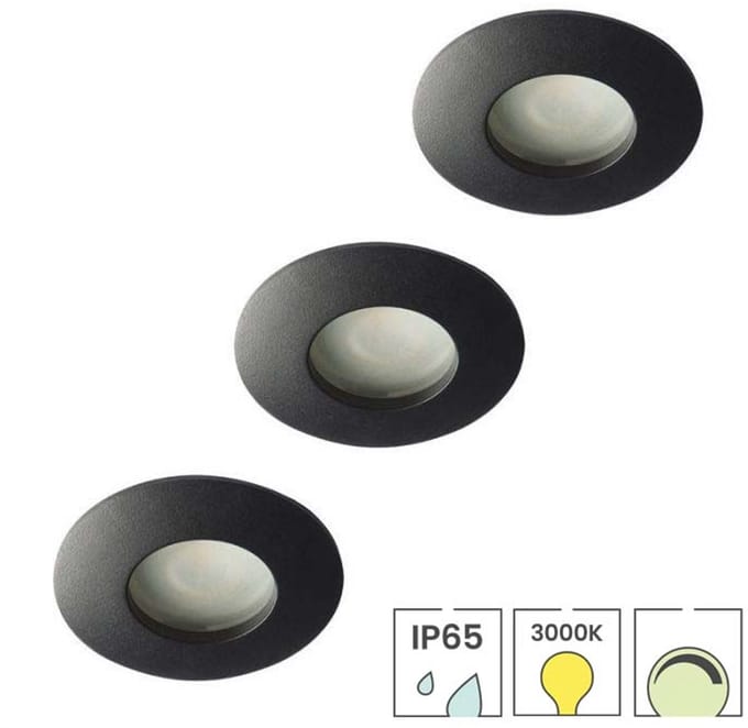 Lybardo - Inbouwspots badkamer 3-pack + LED Spot 5.5W - Dimbaar - Modern Warmwit Licht