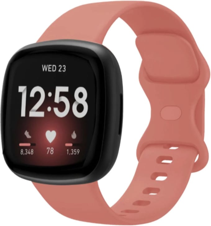 MY PROTECT - Siliconen Bandje - Geschikt Voor Fitbit Versa 3 / Fitbit Versa 4 / Fitbit Sense / Fitbit Sense 2 - Maat S - Terra Roze