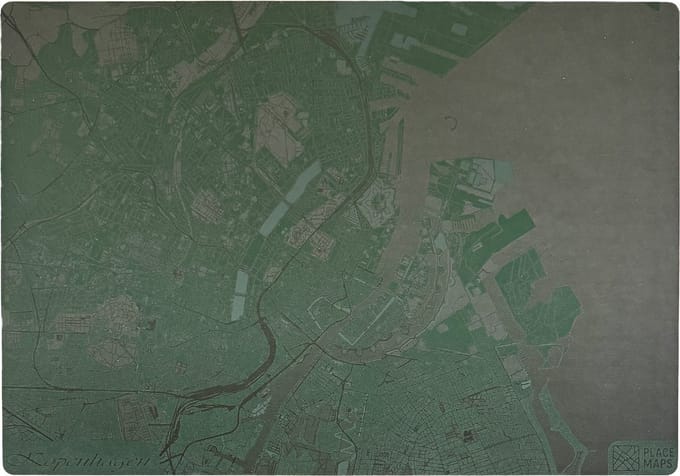 Place Maps Placemat Stadskaart Rotterdam - Kunstleer - Champagne - 1 Stuk