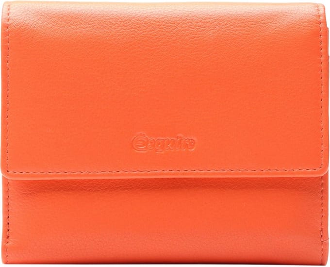 Esquire Leren Portemonnee Viktoria Wallet With Flap Flame Orange Oranje