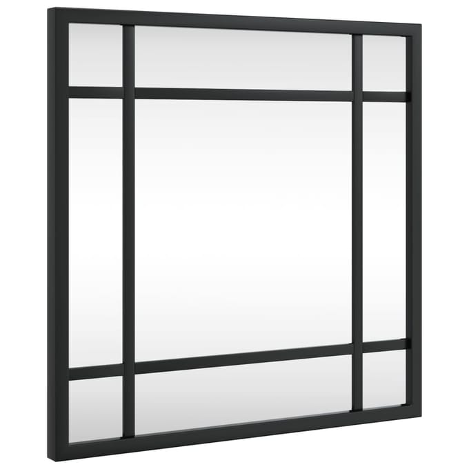 vidaXL - Wandspiegel - vierkant - 30x30 - cm - ijzer - zwart