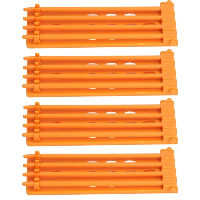 4 Stuks Duivenpootring Standaard 4 Kolom Ontwerp Grote Capaciteit Wandmontage Veilig Duurzaam Plastic Papegaai geel