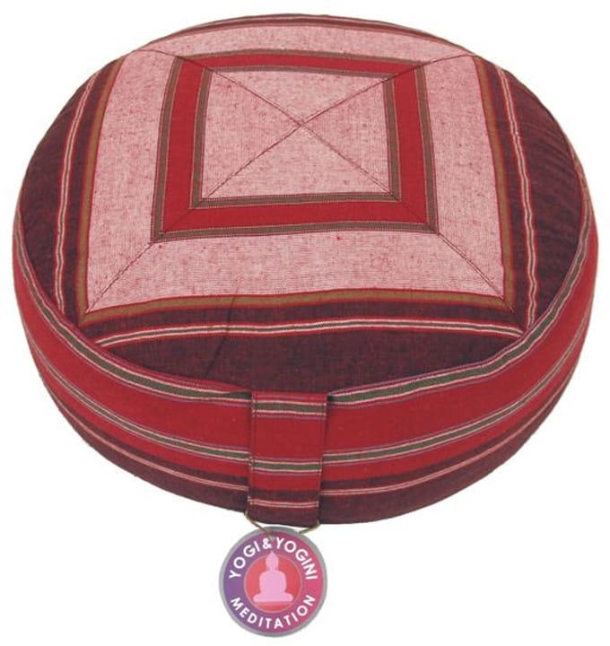 Meditatiekussen rond patroon rood – Yogi & Yogini