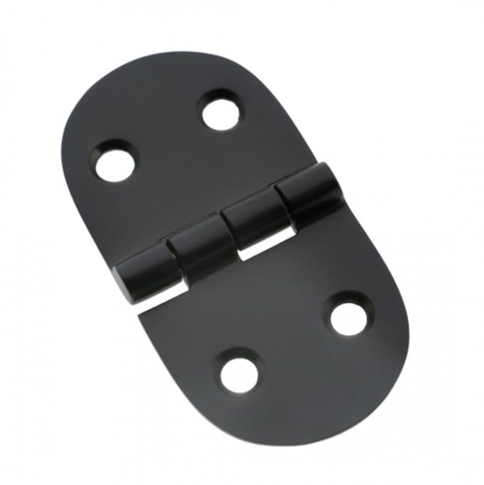 Luikscharnier - 75x38mm - Knoop Boven - Rvs 316 - PVD Mat Zwart