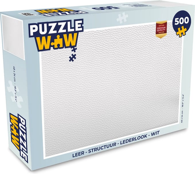 Puzzel Leer - Structuur - Lederlook - Wit - Legpuzzel - Puzzel 500 stukjes