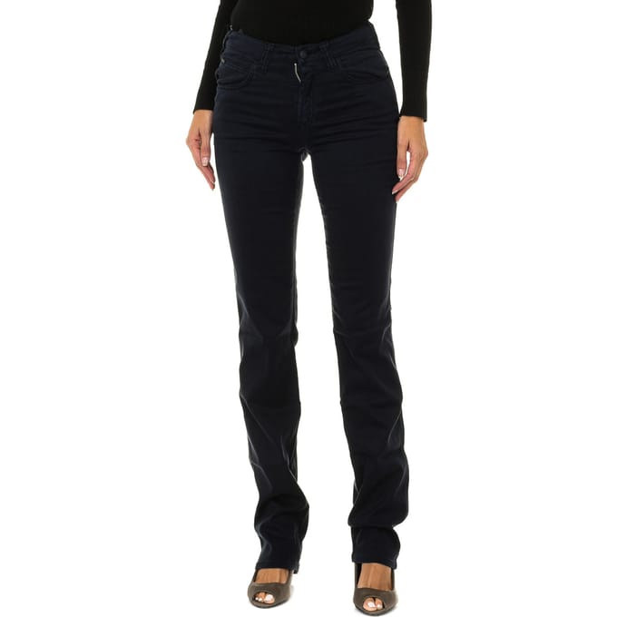 Lange broek van stretchstof 6Y5J75-5N22Z vrouw