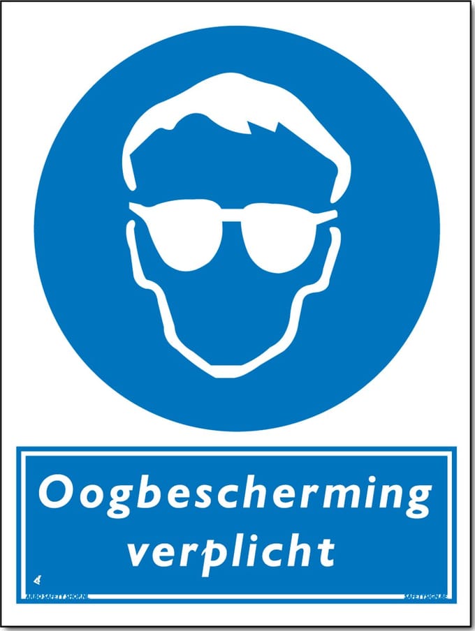 Oogbescherming verplicht bord - Aluminium - 30 x 40 cm