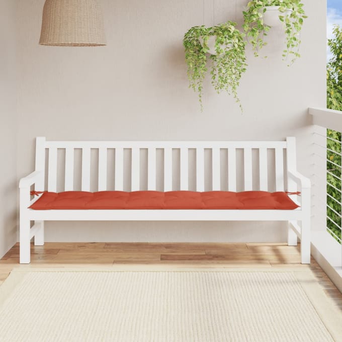 vidaXL - Tuinbankkussen - 200x50x7 - cm - stof - gemêleerd - rood
