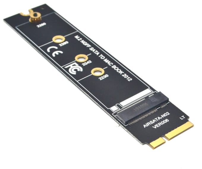 M.2 NGFF SATA naar MAC SSD Adapter Riser Card voor MacBook Air 2012 A1465 A1466 lang type