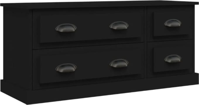 Tv-meubel 100x35,5x45 cm bewerkt hout hoogglans wit