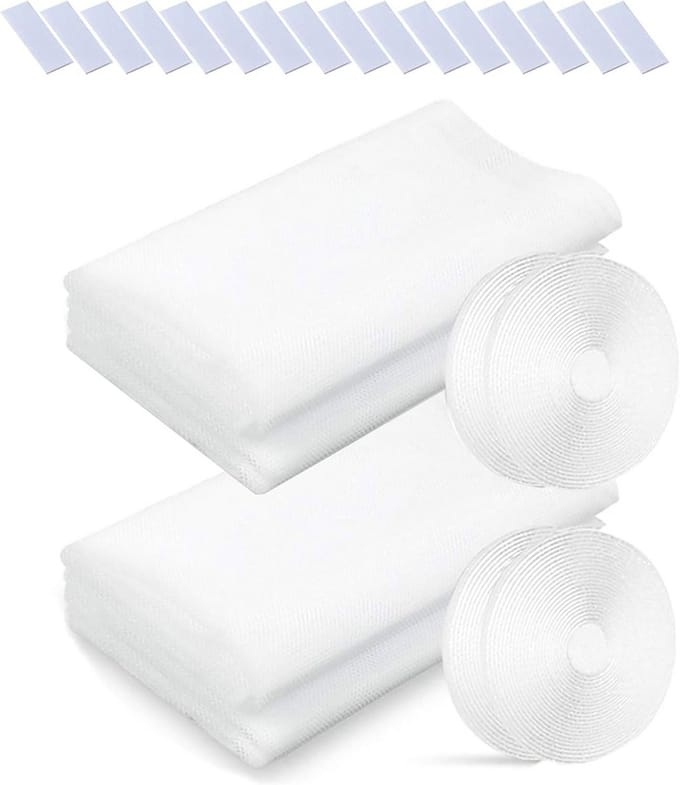 Set van 4 Horren voor Ramen, 130x150 cm, Inclusief Zelfklevende Strips