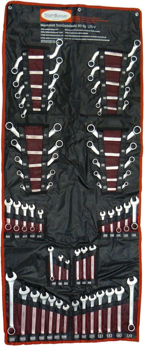 Ring-steeksleutelset 50-dlg. CV, Inch + metrisch maten