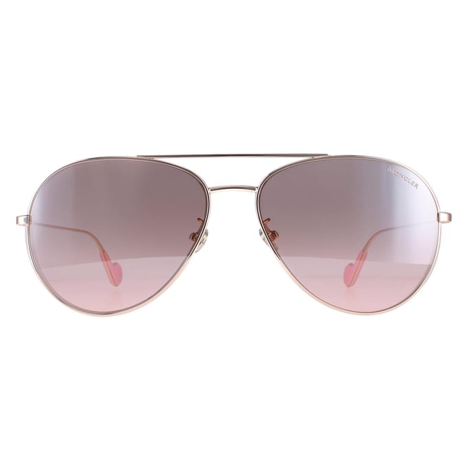 Moncler ML0110-K 28U glanzend rosÃ©goud bruin roze gradiÃ«nt zonnebril