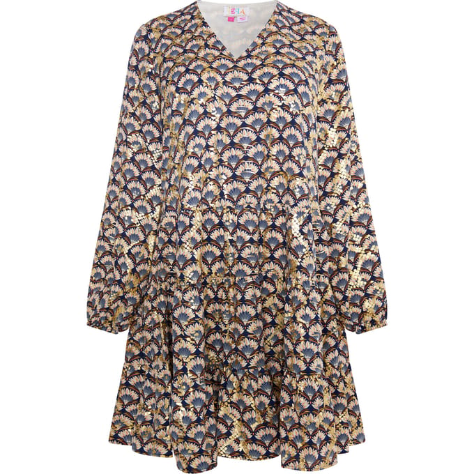 IZIA Jurk Dames Navy Veelkleurig