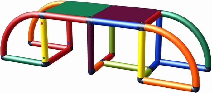 Klimbrug Speelbrug - Motoriektrainer Instapmodel - Creatief Spelen - Modulair Bouwpakket - 165 x 45 x 45 cm - Multicolor