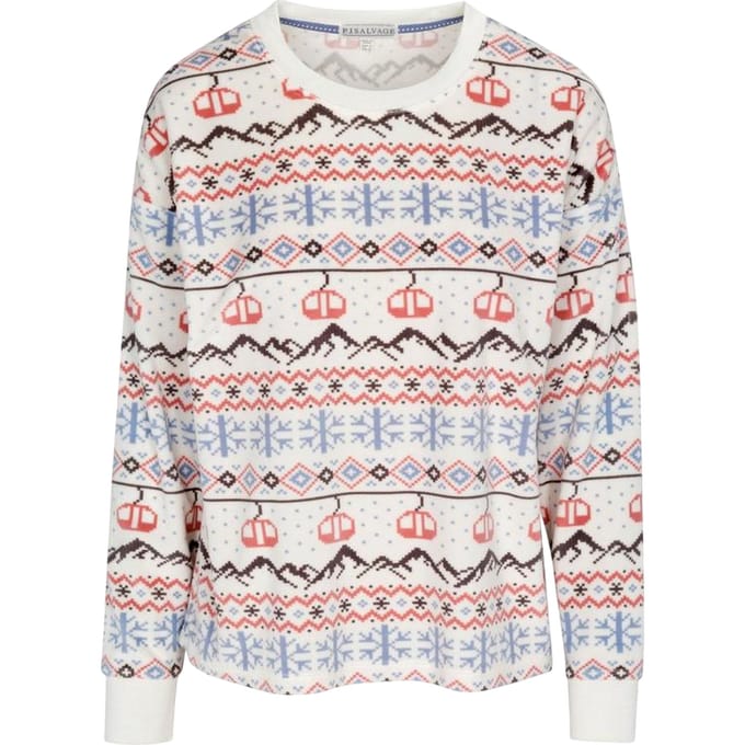 PJ Salvage Dames/Dames Kerst Fair Isle Top (Gebroken wit)