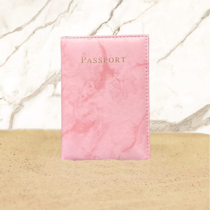 Paspoort hoes - Passport Case - Roze - Pink - Marmer